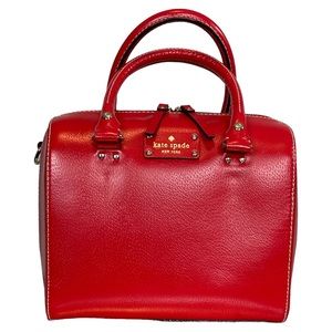 Kate Spade Red Leather Wellesley Purse with detachable strap